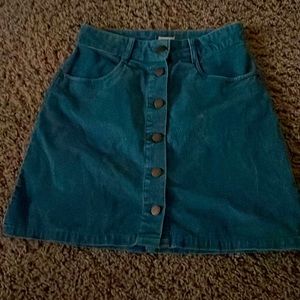 Teal blue Roxy corduroy skirt size XS worn once